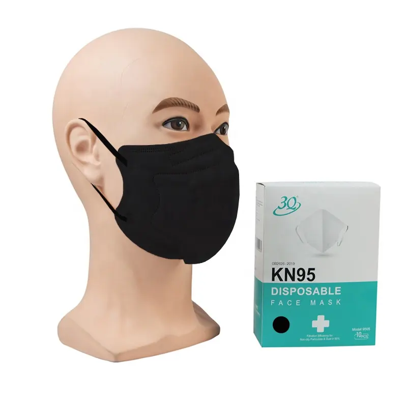 Hot Selling In Stock Foldable Earbands 5 Layer Breathable Kn95mask Black N95 Face Mask Cubrebocas Kn95 Tapabocas For Sale
