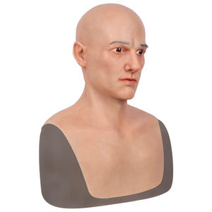 Disfraz de Mascarada, accesorios a prueba de silicona, tocado completo, máscara de cabeza de hombre joven, Calvo para actores, filmación, tiro, Cosplay - Product Image 5