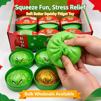 Squishy Grinch de Noël, jouet anti-stress à presser en forme de boulette, rempli de gel de pectine doux, forme alimentaire réaliste, cadeau de fête