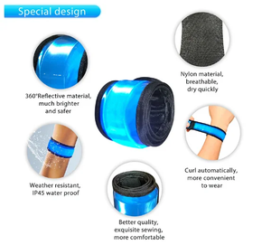 Cool <span class=keywords><strong>LED</strong></span> Glowing Slap Brassard Lumière Courir Brassard Règle Bracelets Sports de plein air Fêtes et Bracelet Lumières - Product Image 3