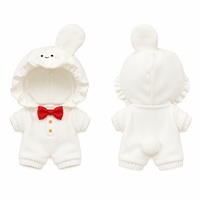 Vêtements de poupée personnalisés : Combinaison à capuche Lapin Blanc pour poupée en coton de 20 cm – Vêtements de jouet OEM ODM en gros