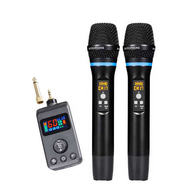 High Quality Lightweight Handheld Wireless Microphone Anti-Howling DSP Noise Cancelling 30-60M Range 125dB SPL for Karaoke Best