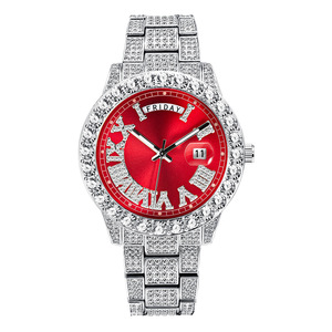 Hip Hop Fashion Quartz <b>Watch</b> Double Movement Large Round Diamond Waterproof Calendar Trend Women Men <b>Watch</b> - Product Image 2