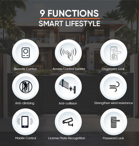 <span class=keywords><strong>Portail</strong></span> automatique en alliage d'aluminium à double battant avec revêtement en poudre, design moderne, <span class=keywords><strong>hauteur</strong></span> de 6 pieds pour entrée de <span class=keywords><strong>garage</strong></span>, allées et jardins. - Product Image 3