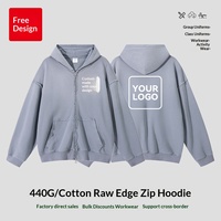 Sweat-shirt à capuche pour homme en coton épais, style vintage, effet délavé, avec fermeture éclair, coupe ample, streetwear d'automne