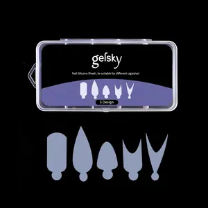 Gelsky Reusable Silicone Pad Quick Building French Line Guides Extension Mold French Tip Guide For Dual Form