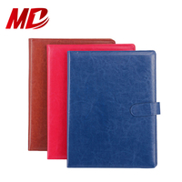 Portafolio de Cuero Azul Rey, Carpeta de Archivos con Bloc de Escritura Tamaño Carta A4, Cierre Magnético Suave