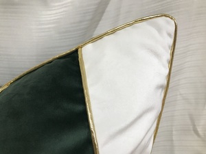 Wholesale Stylish Decorative Double-Sided Square Throw <strong>Pillow</strong> Cover Woven OEKO-TEX Certified <strong>Navy</strong> White Gold Border Memory - Product Image 2