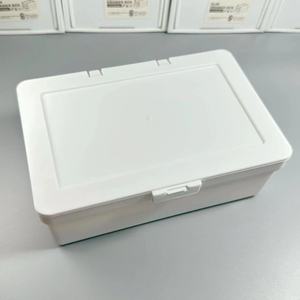 White Flip Top Storage Box Rectangular Stackable Lid Office Organizer Desktop Stationery Journaling Materials Dustproof - Product Image 2