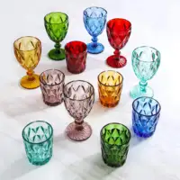 Set di bicchieri da acqua in ambra con calice da vino in vetro colorato personalizzato promozionale