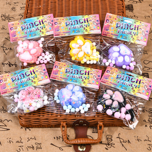 2025 <b>Cat</b> Paw Handmade Soft Pinch Squeeze Toy <b>Squishy</b> Mochi Fluffy Stretchy Flocked Foot Paw Rebound <b>Squishy</b> Decompression Toys - Product Image 1