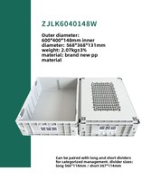 Caisse de rangement en PP recyclable robuste, empilable et emboîtable, en plastique solide pour le transport de marchandises