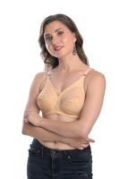 Soutien-gorge femme en coton à couvrance totale avec bretelles réglables, tissu doux, dos en U, confort quotidien, fermeture au dos, lingerie