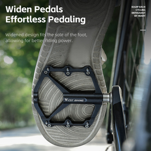 WEST BIKING-Pédales de <span class=keywords><strong>vélo</strong></span> à 3 roulements en alliage d'aluminium, antidérapantes et lisses, avec clous antidérapants - Product Image 4