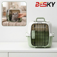Caisse de transport moderne verte et blanche pour petits animaux, avec ventilation, pour chat et chien, conteneur de voyage portable, maison pour animaux