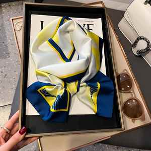 Cinta de Seda Artificial Larga para el Cabello, Accesorios para el Cabello, Cinta para el Brazo, Cinta Estampada para Mujer, Pañuelo Pequeño - Product Image 1