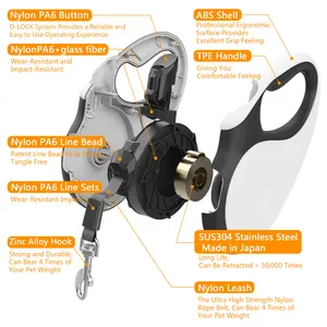 3 м/5 м/8 м, выдвижные поводки для домашних животных, противоскользящие 360, без запутывания, сильный нейлоновый автоматический поводок для собак