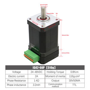 มอเตอร์สเต็ปเปอร์ Nema17 40 มม. IG42 24-48VDC 0.45nm <span class=keywords><strong>Nema</strong></span> <span class=keywords><strong>17</strong></span> รองรับ RS485 - Product Image 6
