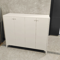 Haut de gamme Simple Grand kd Stand Moderne Entrée Meubles De Maison Placard Casier Étagère De Rangement En Métal 4 Blanc Armoire À Chaussures avec Porte