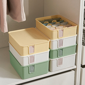 Clothing Organizer <b>Storage</b> <b>Box</b> Rectangle Plastic With Lid For Wardrobe <b>Drawer</b> Style Underwear Clothes Organizers - Product Image 1