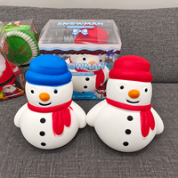 Jumbo 18cm Bonhomme de Neige de Noël Squishy, Jouet Sensoriel Anti-Stress à Remontée Lente en TPR, 2 Couleurs, Vente en Gros