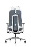 Chaise de bureau ergonomique en maille grise intégrale avec accoudoirs 3D en PU, soutien lombaire réglable en hauteur, siège pivotant et coulissant pour cadre dirigeant