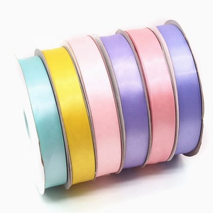 공장 사용자 정의 다채로운 실크 양면 1 인치 새틴 리본 로고 - Product Image 3