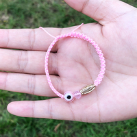 Bracelets unisexes ajustables plaqués or avec breloques Vierge Marie, Saint Jude et perles œil porte-bonheur catholiques