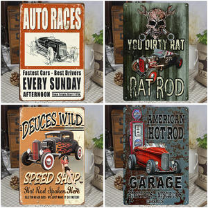 Insegna in Metallo Vintage 'DAD'S GARAGE', Poster in Metallo 'Il Mio Garage, Le Mie Regole', Decorazione Murale per Garage, Riparazione Auto, Stile Retrò, Insegna in Latta con Oli e Benzina - Product Image 6