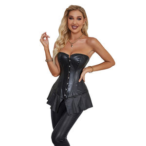 Corsé de cuero para mujer, falda, traje, ropa moldeadora, hebilla de huesos de acero, corsé Steampunk, Corsés, lencería, corpiño con cinturones de tirantes - Product Image 3