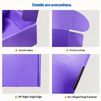 Boîte d'emballage cosmétique rectangulaire en carton ondulé violet raisin, style avion, extra-robuste, épaissie, pour petites séries