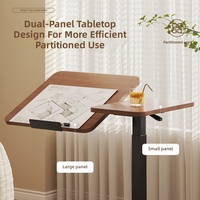 Table de chevet et bureau relevable hydraulique moderne et minimaliste, table d'étude mobile, table d'appoint pour canapé - Bois