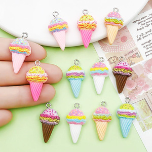 จี้เรซิ่นรูปไอศกรีม 12 ชิ้น หลากสี การ์ตูน DIY อุปกรณ์ตกแต่งเครื่องประดับ สำหรับสร้อยข้อมือ สร้อยคอ - Product Image 2