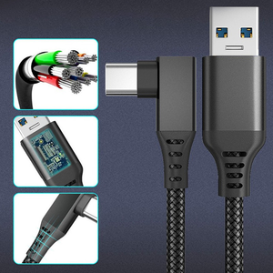 Cavo USB a Type C VR Link 3m Intrecciato in Nylon Ricarica Rapida 3A Connessione Stabile per Oculus Quest 1 2 Meta Quest Pro Visore VR - Product Image 4