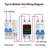 Compteur de tension AC monophasé SHZETA avec protection contre les surtensions et affichage numérique du compteur d'énergie kWh