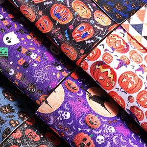 Nombre Marca Diseñador Faux Leather Fabrics Material By The Yard Rollos Impreso Halloween Faux Leather Halloween - Product Image 5