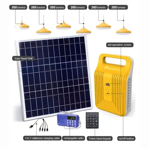 Système de panneaux solaires, 18/55/75/110/160w, à usage domestique, avec Batteries et éclairage, nouveau, afrique