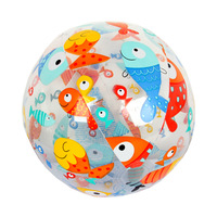 Ballon de plage gonflable transparent en vinyle PVC Intex 0,18 mm, motif imprimé, 34 cm, pour piscine, lacs et rivières