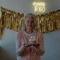 60 Neon işareti için Cheers LED duvar dekor doğum günü partisi ev oturma odası Bar Pub restoran kutlama yıldönümü