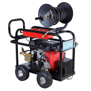 <span class=keywords><strong>Machine</strong></span> de nettoyage de canalisations à moteur diesel 27HP, 150 bars, 50 L/min, équipement de nettoyage de tuyaux à haut débit avec tuyau haute pression de 50 m - Product Image 1