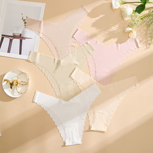 Culottes string bikini invisibles pour femmes, taille basse, teinture unie, sans couture, écologiques, en nylon/spandex - Product Image 4