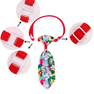 Cravate réglable pour animaux de compagnie avec imprimé flamants roses tropicaux et fruits pour petits chiens et chats - Product Image 6