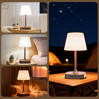 Lampe de table LED moderne portable sans fil 4000 mAh en ABS, rechargeable, avec contrôle tactile flexible, étanche IP55, réglable et simple