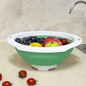 Bassin filtrant pliable en silicone, panier filtrant pliable en plastique pour le nettoyage des fruits et légumes - Product Image 2