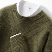 Pull en cachemire personnalisé pour homme, pull décontracté chaud pour l'automne et l'hiver, col rond, tricoté en laine
