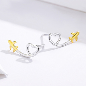 Pendientes de Plata de Ley 925 Auténtica con Forma de Corazón, Pendientes Largos, Joyería, Regalos para Niñas, Pendientes Coreanos SCE632 <span class=keywords><strong>BAMOER</strong></span> - Product Image 4