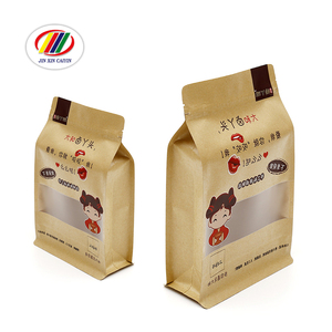 工場直送 中国製 印刷済み 角底 ジッパー付き クラフト紙 プラスチックバッグ リサイクル可能 生分解性 耐久性 食品 ペットフード用 - Product Image 1