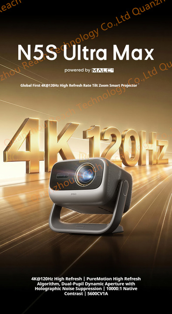 RC 2026 JMGO N5S Ultra Max 4K 120Hz Projector Android 14 Smart Home Theater DLP Portable 5600CV1A 10000:1 Contrast