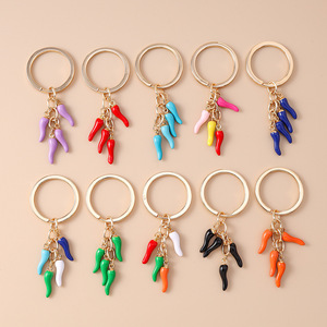 Llaveros con Colgante de Cuerno Italiano, Llavero con Colgante de Chile Rojo y Verde, Amuleto de Cornicello Italiano para Mujer, Regalos - Product Image 5