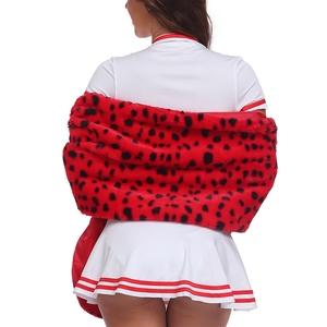 Capa de Bruja con Estampado de Leopardo Rojo y Blanco de <span class=keywords><strong>Cruella</strong></span> Dalmatian para Halloween, Disfraz de Cosplay - Product Image 2